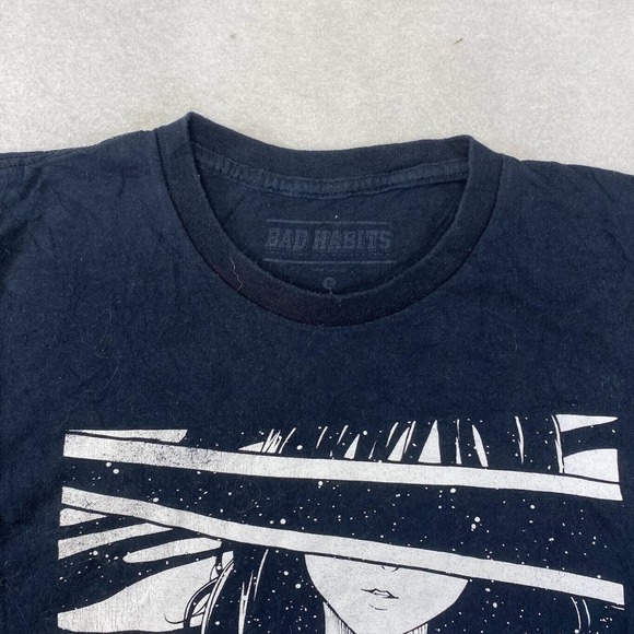 Anonymous Bad Habits Graphic Tee Thrifted Vintage Style Size L - Picture 9 of 10